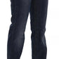 Blue Washed Mid Waist Flared Denim Casual Pants Jeans