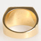 Gold Tone Brass Signet Square DG Logo Plaque Men Ring