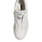 White Miami Leather Low Top Sneakers Men Shoes