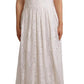 White Flower Lace Corsage Long Maxi Dress
