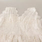 White Flower Lace Corsage Long Maxi Dress