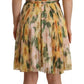 Yellow Floral Print Pleated Maxi Dress