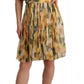 Yellow Floral Print Pleated Maxi Dress