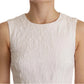 White Floral Sleeveless Sheath Mini Dress