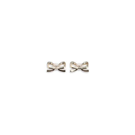 GOLD CRYSTAL BOW EARRINGS