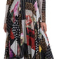 Multicolor Patchwork Floral Leopard Dress