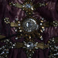 Purple Viscose Crystal A-Line Gown Dress
