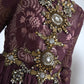 Purple Viscose Crystal A-Line Gown Dress