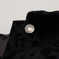Cotton Black Leopard Long Sleeve Denim Jacket