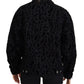 Cotton Black Leopard Long Sleeve Denim Jacket