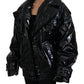 Polyester Black Shiny Blazer Women Jacket