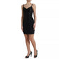 Black Nylon Bodycon Corset Bustier Mini Dress