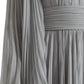 Light Grey Polyester Pleated Long Maxi Dress