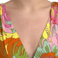 Multicolor Floral Silk Flared Mini Dress