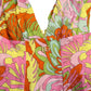 Multicolor Floral Silk Flared Mini Dress