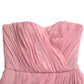 Pink Silk Strapless Maxi A-line Gown Dress