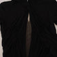 Black Viscose Long Sleeves Cut Out Mini Dress