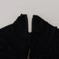 Black Viscose Long Sleeves Cut Out Mini Dress
