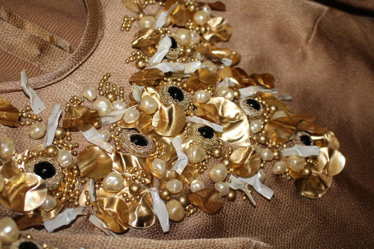 Gold SPECIAL Piece Runway Crystal Blouse