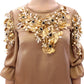 Gold SPECIAL Piece Runway Crystal Blouse