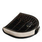 Black Polished Crocodile Leather Mens Coin Purse Wallet