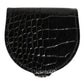 Black Polished Crocodile Leather Mens Coin Purse Wallet