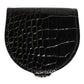Black Polished Crocodile Leather Mens Coin Purse Wallet
