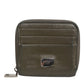 Military Green Leather Logo Plaque Card Holder Coin Purse Wallet