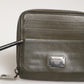 Military Green Leather Logo Plaque Card Holder Coin Purse Wallet