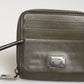 Military Green Leather Logo Plaque Card Holder Coin Purse Wallet