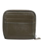Military Green Leather Logo Plaque Card Holder Coin Purse Wallet