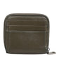 Military Green Leather Logo Plaque Card Holder Coin Purse Wallet