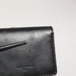 Black Leather Bifold Card Holder Mens Coin Purse Key Clip Wallet