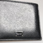 Black Leather Plaque Logo Bifold Men Card Holder Wallet