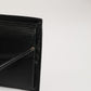 Black Leather Plaque Logo Bifold Men Card Holder Wallet