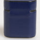 Blue Leather Logo Print Flip Holder Men Airpods Case