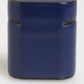 Blue Leather Logo Print Flip Holder Men Airpods Case