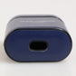 Blue Leather Logo Print Flip Holder Men Airpods Case