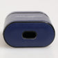 Blue Leather Logo Print Flip Holder Men Airpods Case