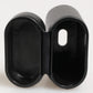 Black Calfskin Leather Logo Print Flip Holder Airpods Case
