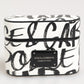 Black White Leather Monogram Print Logo Holder Airpods Case