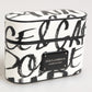 Black White Leather Monogram Print Logo Holder Airpods Case