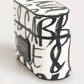 Black White Leather Monogram Print Logo Holder Airpods Case