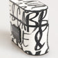 Black White Leather Monogram Print Logo Holder Airpods Case