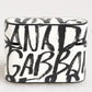 Black White Leather Monogram Print Logo Holder Airpods Case