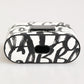 Black White Leather Monogram Print Logo Holder Airpods Case