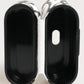 Black White Leather Monogram Print Logo Holder Airpods Case