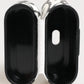 Black White Leather Monogram Print Logo Holder Airpods Case