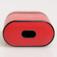 Red White Calfskin Leather Logo Flip Holder Airpods Case