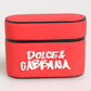 Red PVC DG Logo Embossed Men Flip Holder  Airpods Case